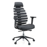 Black Professional Office Chair ERGO LINE II PRO with leather cover and segmented backrest by hjh OFFICE