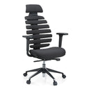 Black Professional Office Chair ERGO LINE II PRO with fabric upholstery and segmented backrest by hjh OFFICE