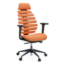 Professional Office Chair ERGO LINE II PRO with orange fabric upholstery and black base by hjh OFFICE