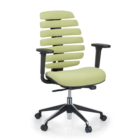 Professional Office Chair ERGO LINE II in green with segmented backrest and armrests by hjh OFFICE