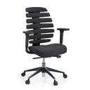 Black Professional Office Chair ERGO LINE II with segmented backrest and armrests by hjh OFFICE