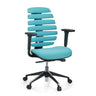 Professional Office Chair ERGO LINE II in turquoise with segmented backrest and black armrests by hjh OFFICE