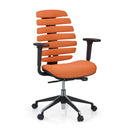 Professional Office Chair ERGO LINE II in orange with segmented backrest and black armrests by hjh OFFICE