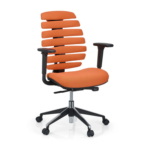 Professional Office Chair ERGO LINE II in orange with segmented backrest and black armrests by hjh OFFICE