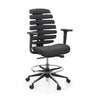 Black Counter chair ERGO LINE II WORK with fabric upholstery, footring and castors by hjh OFFICE