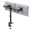 Black Monitor Mount Ergomount M2 for two screens with desk attachment by hjh OFFICE