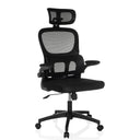 Black Home Office Chair ERGOMY FLEX with mesh backrest and headrest by MyBuero