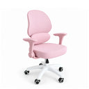Children's swivel chair Ergomy Kid in pink with a white base and integrated lumbar support by hjh OFFICE