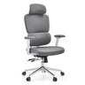 Professional Office Chair Ergomy WF 2 with grey fabric upholstery and white frame by hjh OFFICE
