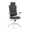Home Office Chair ERGOMY WF with grey fabric cover and white frame by MyBuero