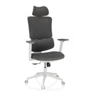 Home Office Chair ERGOMY WF with grey fabric cover and white frame by MyBuero