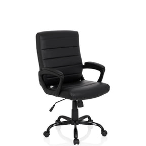 Black Home Office Executive Chair ERGOSMOOTH BIG with quilted cover and armrests by hjh OFFICE