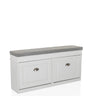 White Shoe Cabinet ESTHA I with grey seating area and two drawers by hjh LIVING
