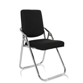 Black Folding chair ESTO with fabric cover and chrome-plated metal frame by hjh OFFICE