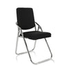 Black Folding chair ESTO with fabric cover and chrome-plated metal frame by hjh OFFICE