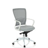 Home Office Chair ESTRIA in grey with mesh backrest and white frame by hjh OFFICE