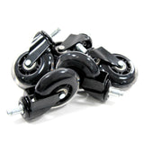 Black transparent castors 5x ROLO SKATE ST 11mm/75mm for hard floors by hjh OFFICE