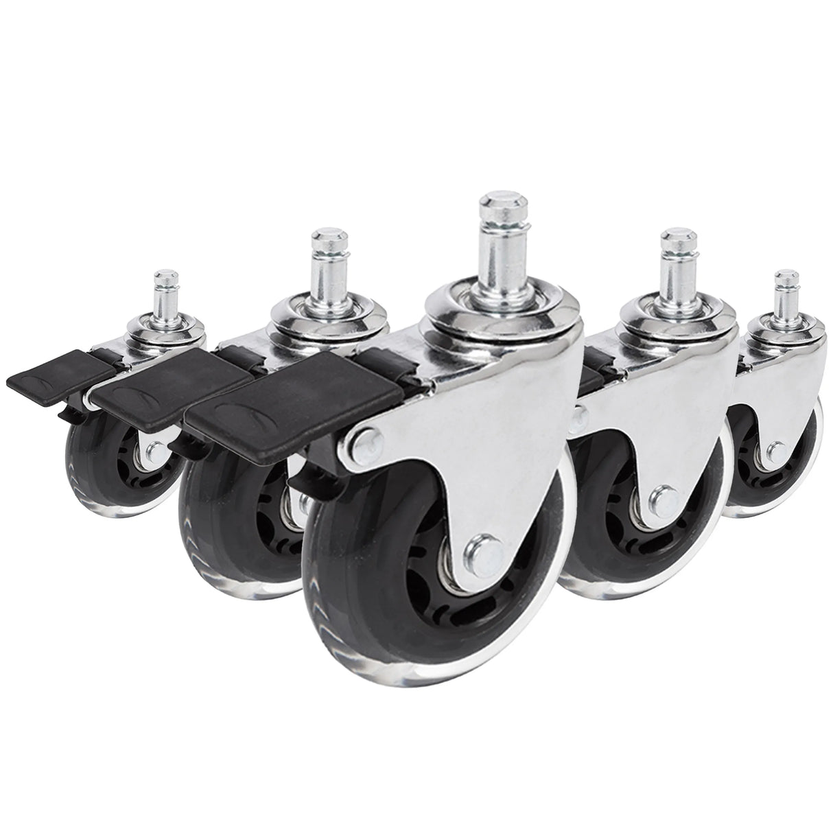 5x ROLO SKATE CT 11mm/75mm with Locking Brakes | Hard floors - Castors 