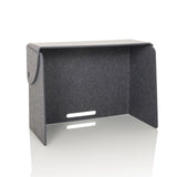 Grey table partition FLEXMIUT FOLD with two horizontal cable outlets by hjh OFFICE – 360-degree view (front view 15°)