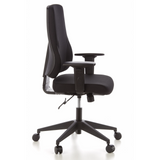 Black Professional Office Chair PRO-TEC 100 with armrests and five-caster base by hjh OFFICE – 360-degree view (side profile 80°)