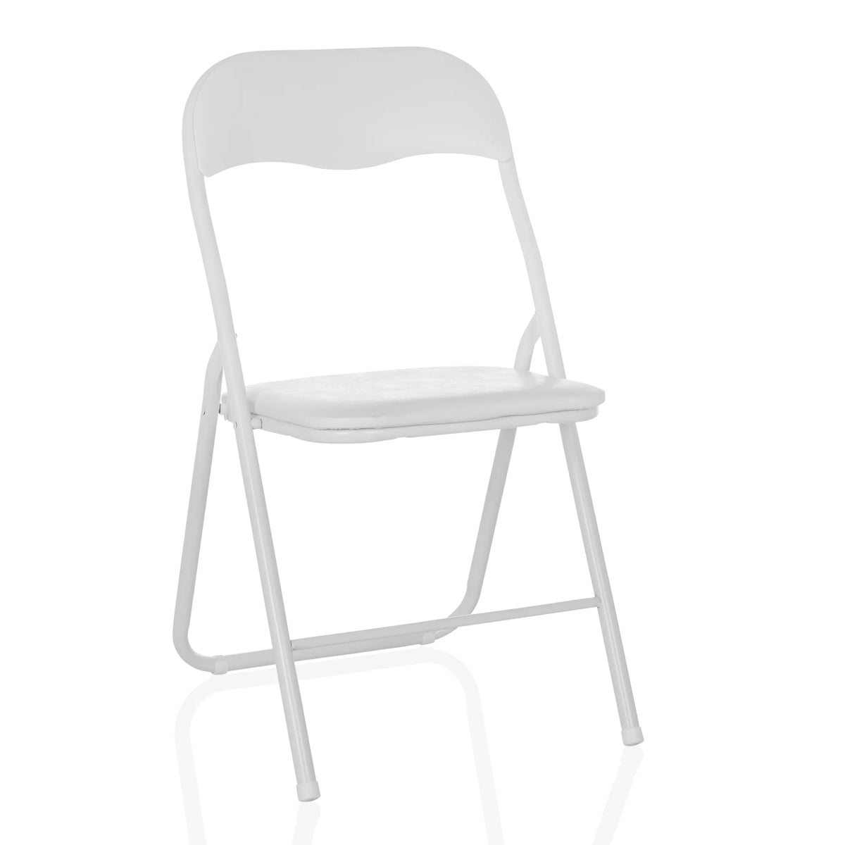 White Folding chair TUDELA BASIC with padded seat and backrest by hjh OFFICE – 360-degree view (front view 15°)