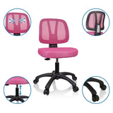 Pink Swivel Chair – Children KID YU 200 with mesh backrest, height-adjustable seat and castors by hjh OFFICE