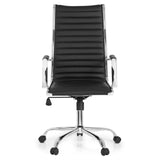 Black Professional Executive Chair VEMONA 20 with diamond stitching, armrests and five-caster base by hjh OFFICE – 360-degree view (front view 0°)