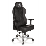 Black Gaming chair GAMEBREAKER COLOSSUS with armrests and a glossy five-caster base by hjh OFFICE – 360-degree view (front three-quarter view 40°)