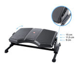 Height-adjustable Footrest PODI II in black with three levels of 9 cm, 11.5 cm and 15 cm by hjh OFFICE