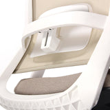 Height-adjustable lumbar support of the PURE WHITE Professional Office Chair in beige by hjh OFFICE