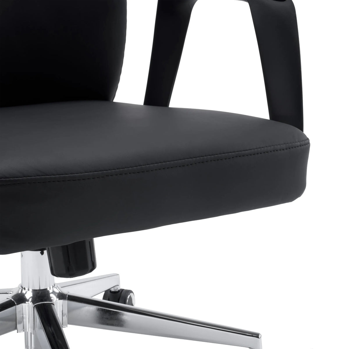 Seat and armrest of the Professional Executive Chair VELVET ECO in black with chrome frame by hjh OFFICE