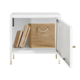 Open white office cabinet UMEO with storage box and gold-coloured feet by hjh OFFICE