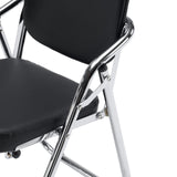 Chrome frame and black upholstery of the Folding chair Esto T by hjh OFFICE