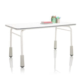 Desk – Children KID GRO T in light grey with white frame and grey foot caps by hjh OFFICE