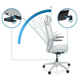 Adjustable backrest and mechanism of the ARCEO W Professional Office Chair in grey by hjh OFFICE