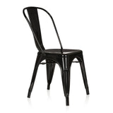 Black Bistro chair VANTAGGIO COMFORT with metal frame and high backrest by hjh OFFICE – 360-degree view (front three-quarter view 60°)