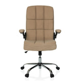 Beige Home Office Executive Chair RELAX WD 100 with cord cover and five-caster base by MyBuero – 360-degree view (front view 0°)