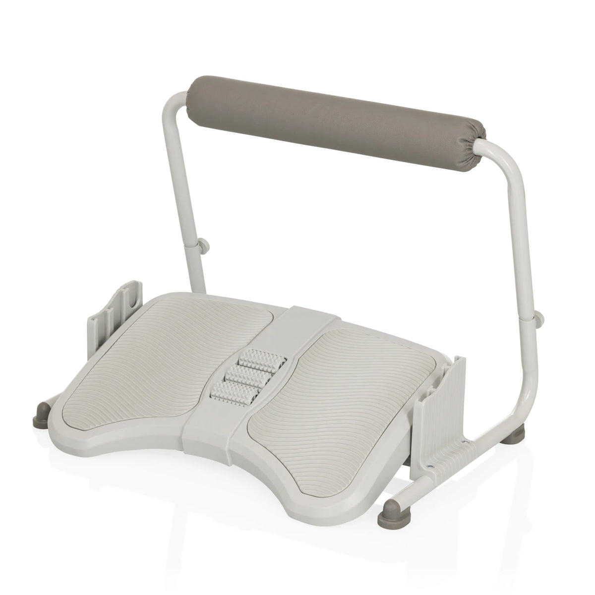 Light grey Footrest PODI FMW with a textured surface and a padded support by hjh OFFICE – 360-degree view (front view 0°)