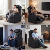 Black Game Sport RX lounge chair in various usage situations by hjh OFFICE (AI-generated image)