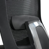 Armrest with chrome element and mesh backrest of the High End Office Chair NOVA PRO ALU by hjh OFFICE