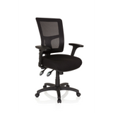 Black Professional Executive Chair IMPACT PRO with mesh back and five-caster base by hjh OFFICE – 360-degree view (front three-quarter view 40°)