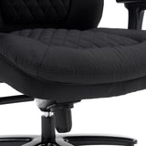 Black quilted fabric seat of the XXL Pullmann Gen2 swivel chair by hjh OFFICE