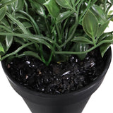 Green leaves and black decorative stones of the Epipremnum Climb artificial plant in a black pot by hjh OFFICE