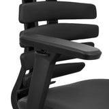 Black armrest of the ERGO LINE II WORK counter chair with segmented leather backrest by hjh OFFICE