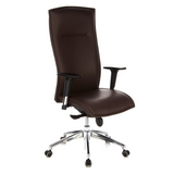 Dark brown Luxury Executive Chair MURANO 20 with armrests and five-caster base by hjh OFFICE – 360-degree view (front three-quarter view 40°)