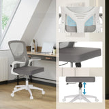 Home Office Chair BELIO W in grey with mesh back, grey seat and height-adjustable gas lift by hjh OFFICE