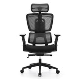 Black Professional Office Chair Ergo U2 Flex3 with mesh back, armrests and five-caster base by hjh OFFICE – 360-degree view (front view 0°)