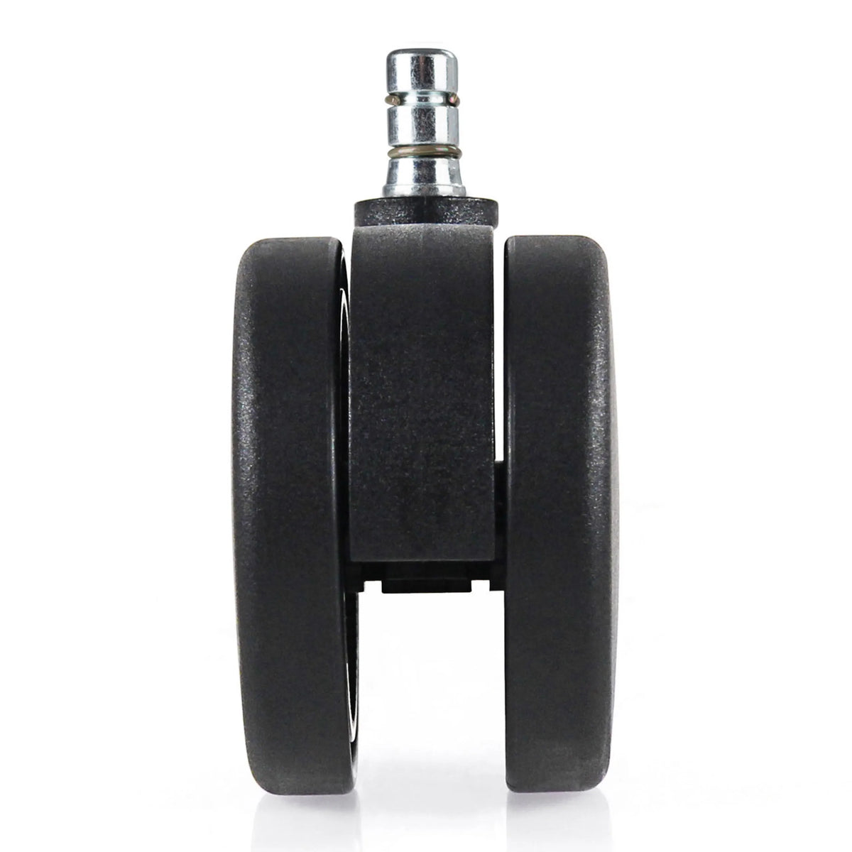 Black Castors 5x ROLO No-Noise 11mm/75mm for carpets with metallic pin by hjh OFFICE