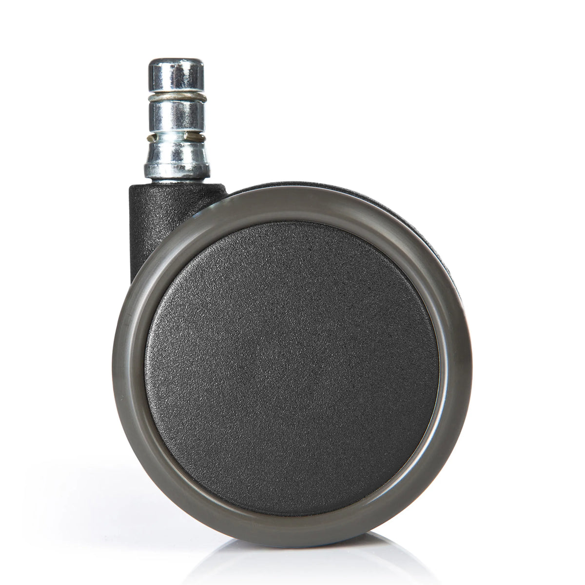 Single black 5x ROLO No-Noise 11mm/65mm castor for hard floors with silver-coloured metal pin by hjh OFFICE