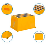 Yellow step stool TIO-E1 with non-slip steps and integrated handle by hjh OFFICE